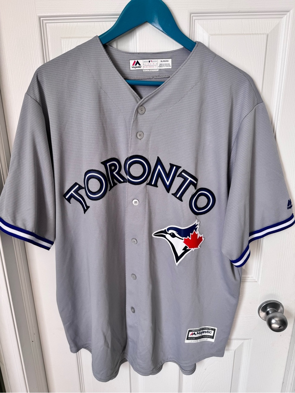 Mens Majestic Toronto Blue Jays Grey Jersey Size XL Blank